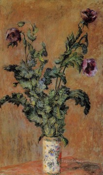 フラワーズ Painting - ポピーの花瓶 クロード・モネ 印象派の花